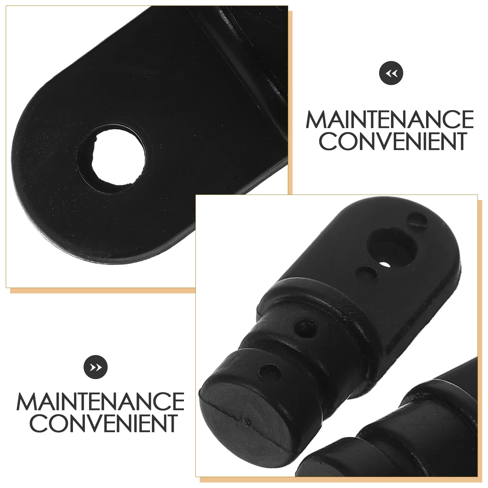 2 قطعة البحرية الأسود النايلون نهاية قبعات الصلبة تصميم يخت الأنابيب 3 4 بوصة 5 8 بوصة استبدال جزء قارب سطح السكك الحديدية غطاء #3