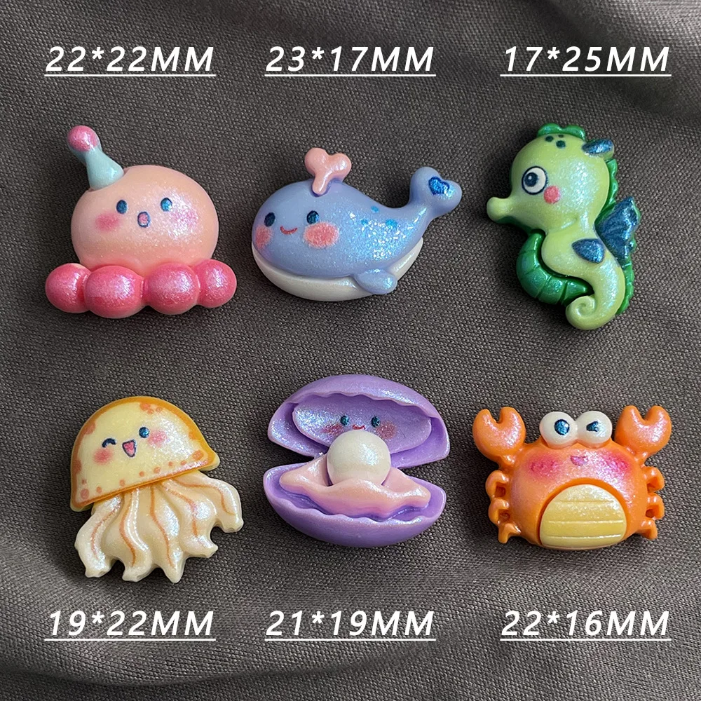 New Marine Animal Shoe Charms Resin DIY Phone Case Decoration Cute Portable Shoe Attachment Kids Gifts