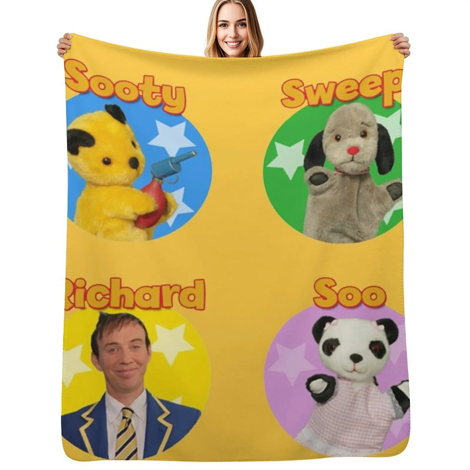 

Sooty and sweep stickers Throw Blanket Summer Beddings Single Plaid on the sofa for winter Blankets