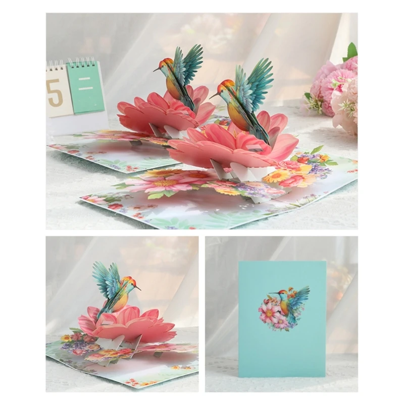 Blessing Card 3D Popup Hummingbird Gifts Card for Expressing Love and Gratitudes Dropship