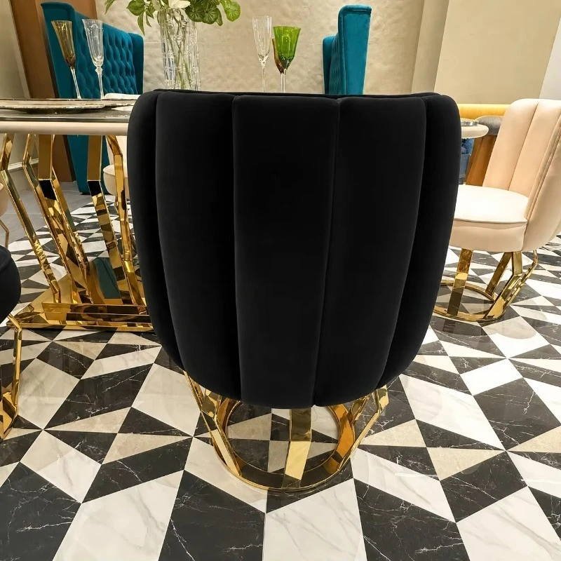In Stock Modern Fabric Accent Dinning Chair Ready to Ship Home Furniture Luxury Gold Restaurant Dining Room Chairs with logo