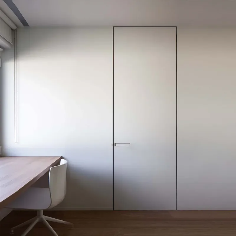 for Frameless Invisible Secret Door Extremely Narrow Frame Indoor Ecological Aluminum Honeycomb Wooden Paint Door Minimalist