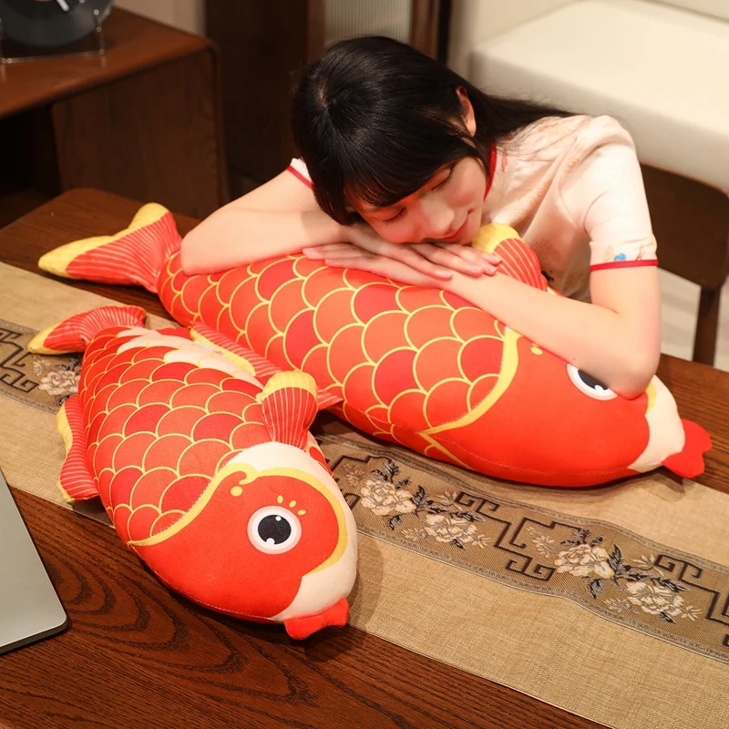 60-100 Cm Kawaii Cartoon Simulatie Anime Koi Vis Knuffel Knuffel Kinderen Vis Kussen Handgemaakte Rustgevende pop Gift