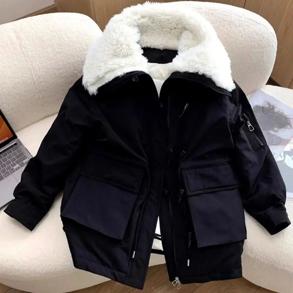 

Parkas Woman Womens Winter Wadded Breathable Padded Splice Stand-Collar Casual Moda School High-Quality Nylon Neckline Hip-Hop