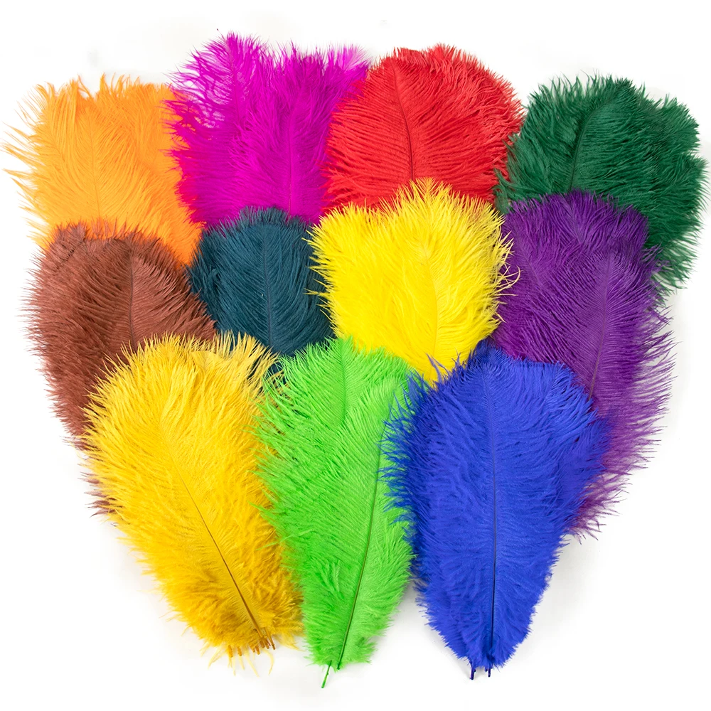 500Pcs/Lot Natural Ostrich Feathers 25‑30cm Fluffy Plumes for Wedding Party Home Decor DIY Craft Carnival Costume Accessories
