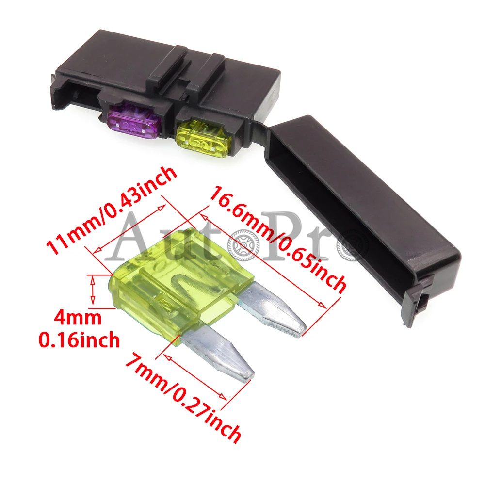 1 Set 2Ways Car AC Assembly Blade Type In-line Fuse Holder Small InLine Fuse Box Assembly With Terminal Mini Auto Power Socket