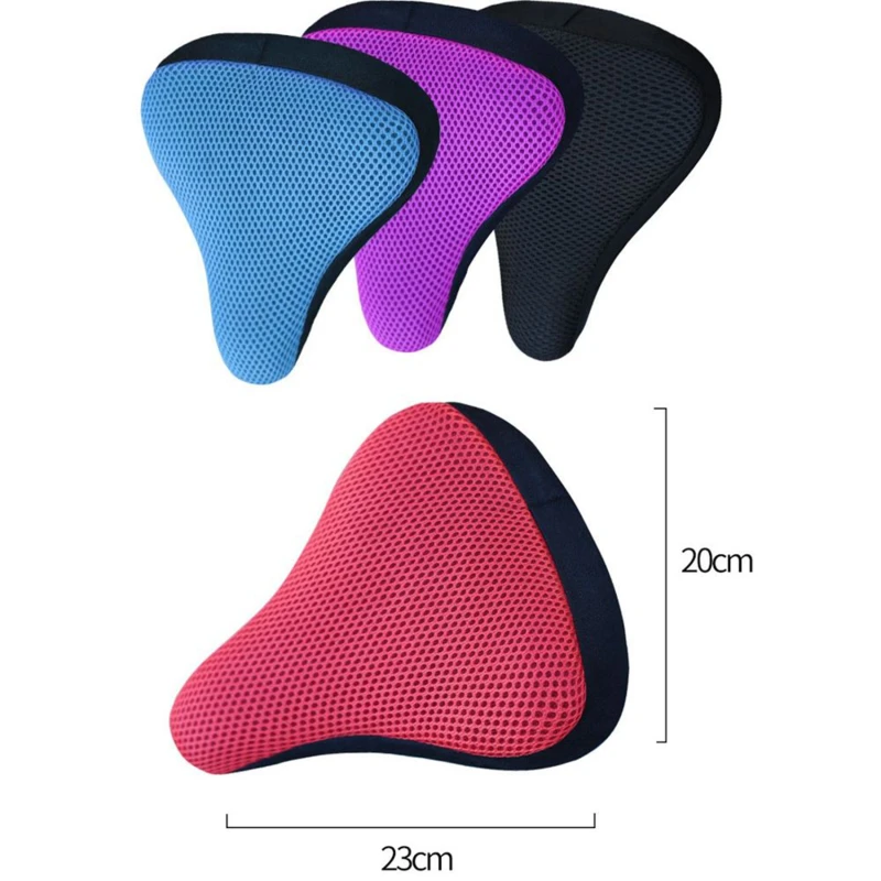 Bicycle Saddle 3D Soft Bike Seat Cover Cycling Silicone Seat Cushion Cycling Breathable Saddle Comfortable Bicycle Bike