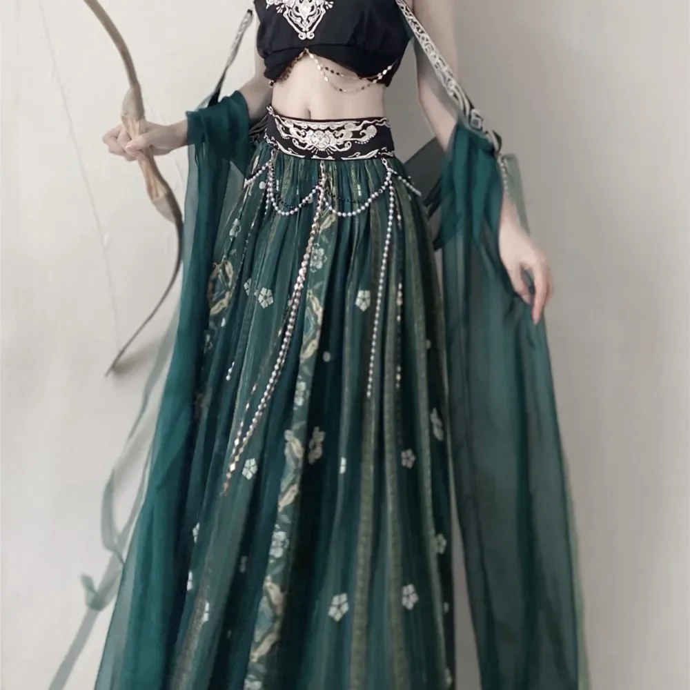 Dunhuang Kweichow Moutai Exotic Style Hanfu Improved Clothing Embroidery Han Elements Western Suit Performance Wear Photo