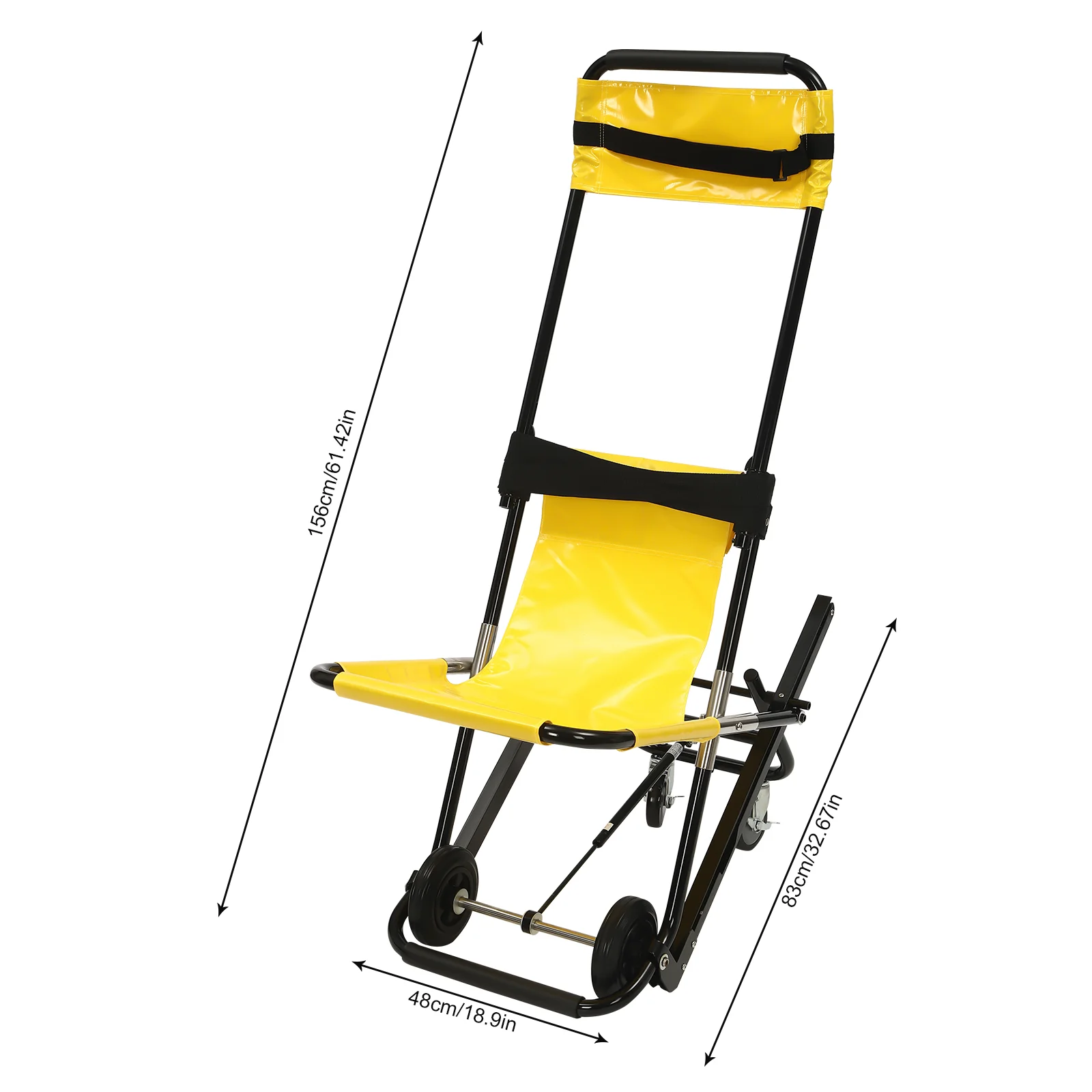 Stair Chair – Emergency Folding Transfer Chair for Stairs with Adjustable Headrest and 350 lbs Load Capacity