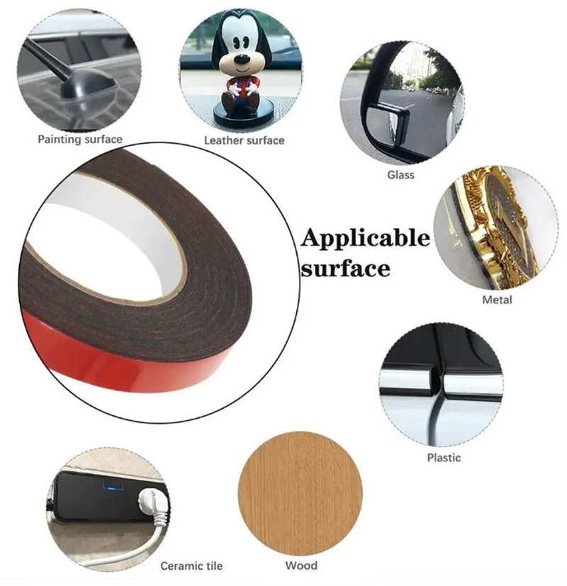 30M High Temperature Resistant PE Black Double-sided Tape Heavy Waterproof Mounting Foam Tape For Car Wall LED Strip Light Home