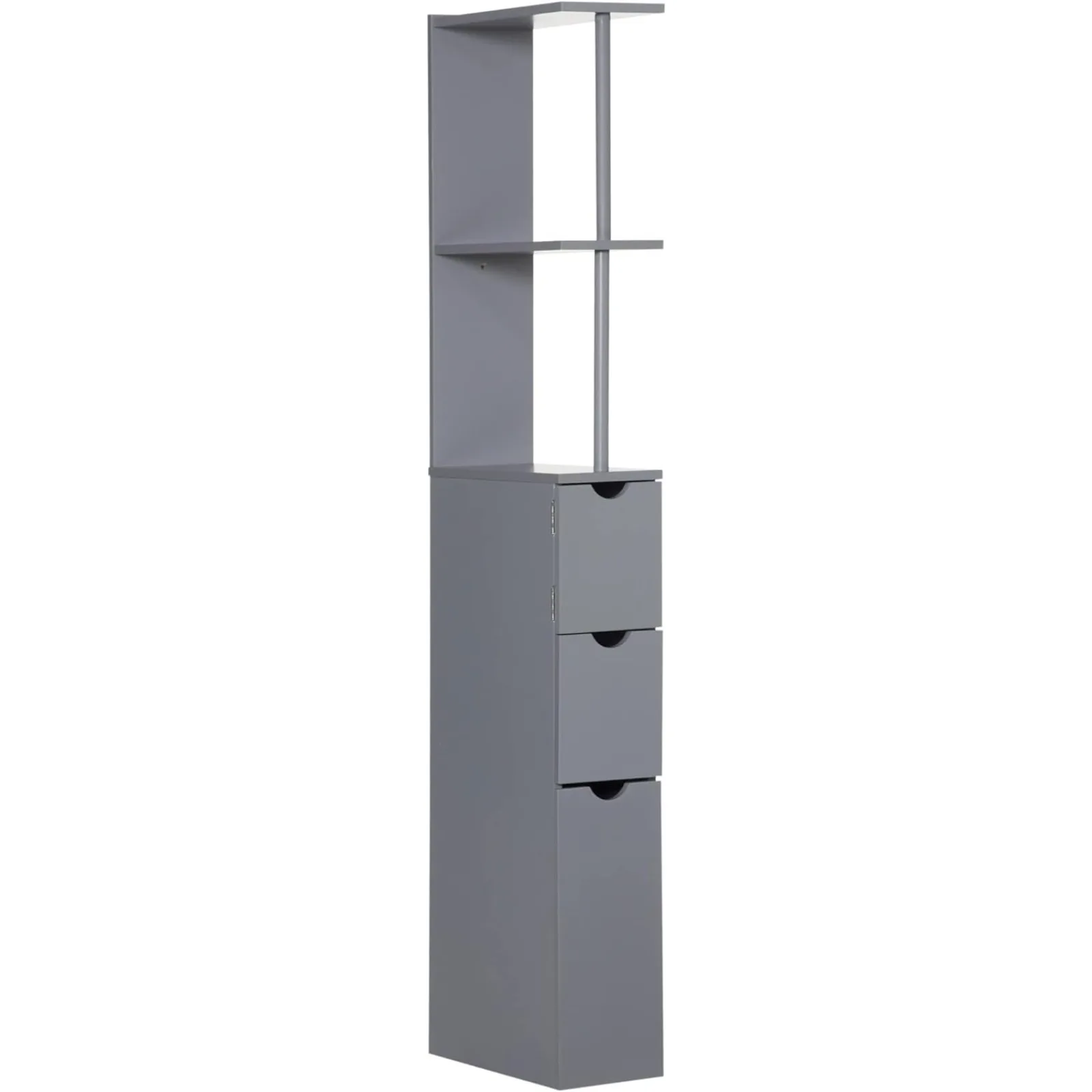 

US 54" Tall Bathroom Storage Cabinet, Freestanding Linen Tower with