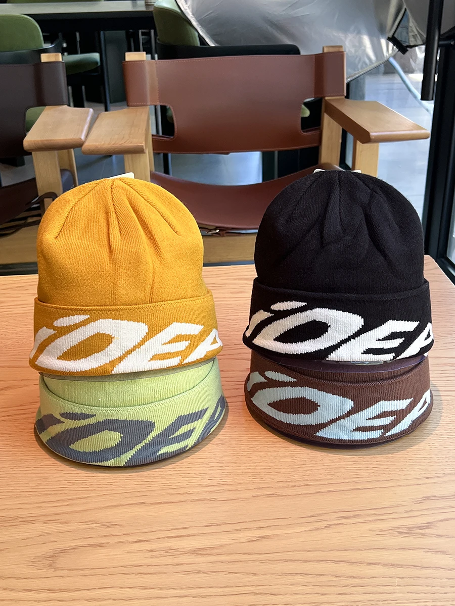 

Versatile Autumn Winter New Knitted Hat Men Slouchy Beanie Head Wrap Cold Hat Street Dance Yarn Hat Women