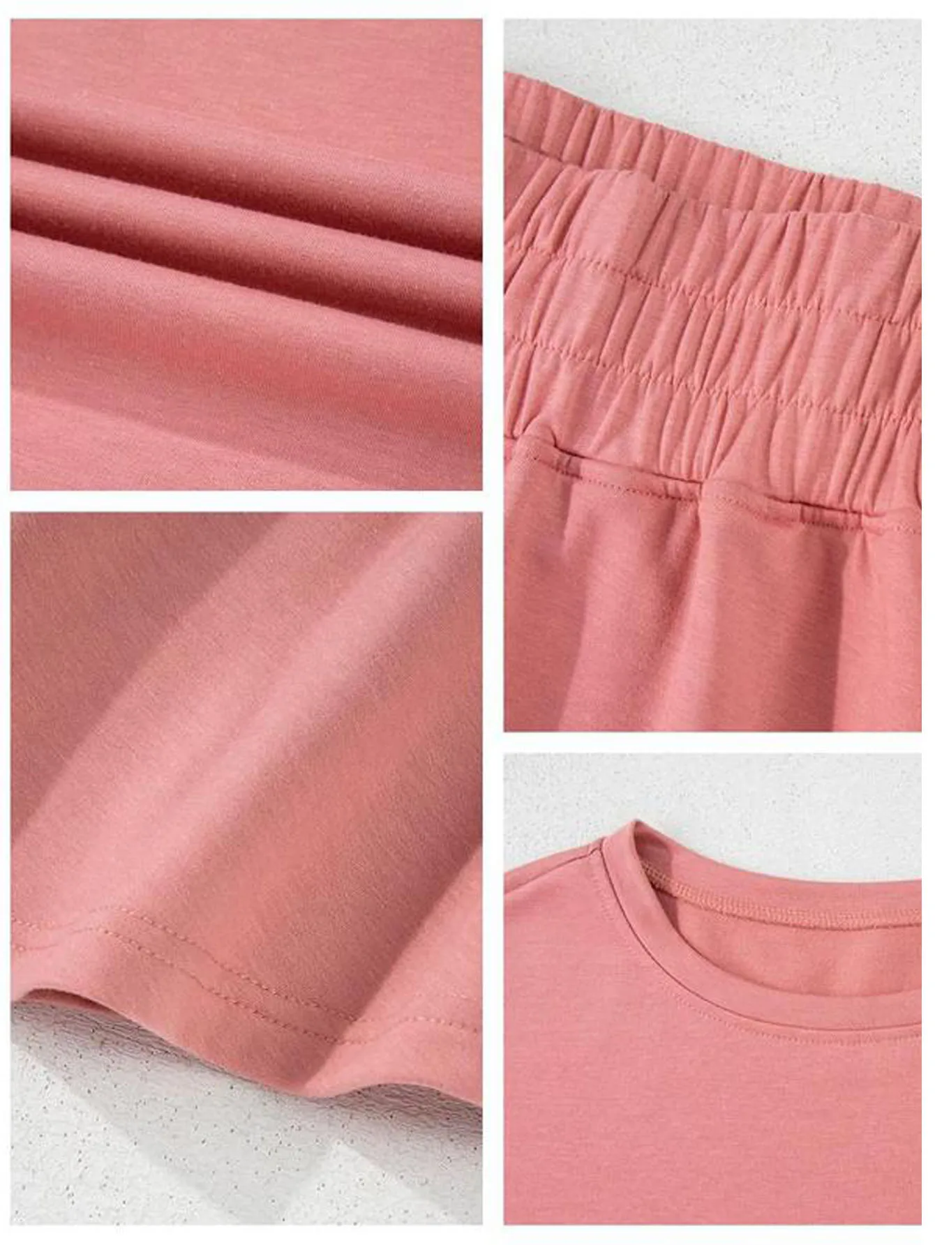 2-delige outfits voor dames, zomers cropped T-shirt met ronde hals en skort met ruches en hoge taille - casual zomerkleding - dameskleding