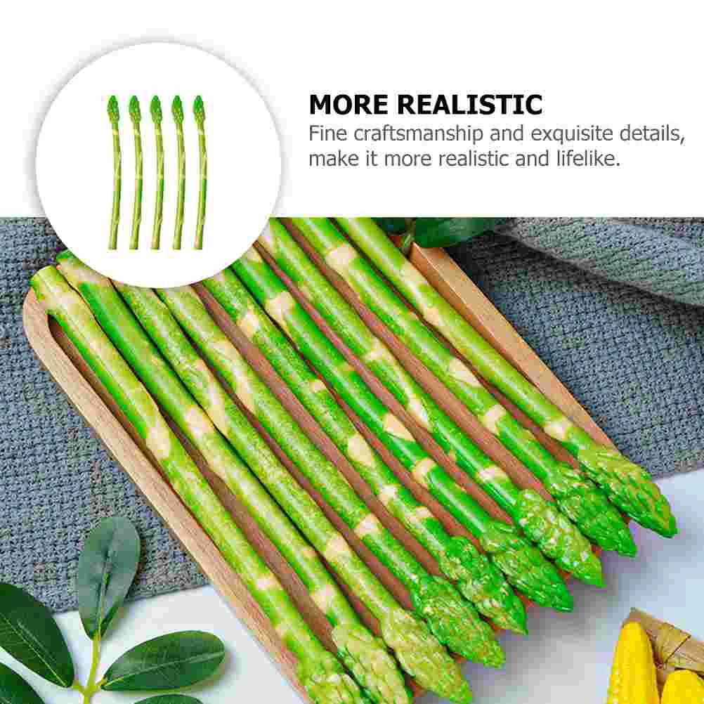 5 Pcs Simulated Asparagus Artificial Decor Props Models Pvc Fake Vegetable Restaurant Display Vegetables Office