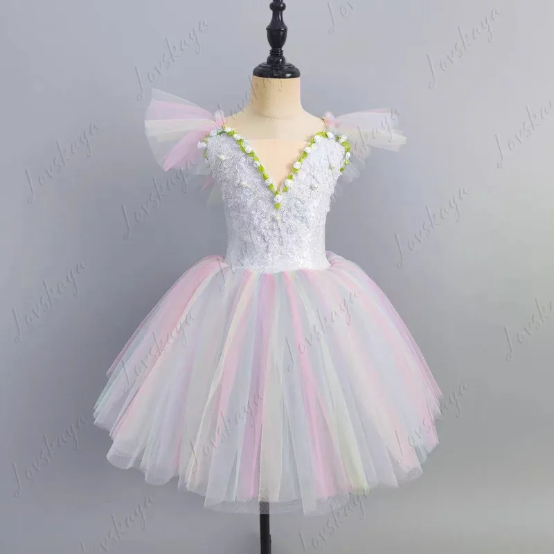

Dance Performance Costume for Young Swans, Children's Ballet Costume, Girl's Puff Skirt Performance Outfit