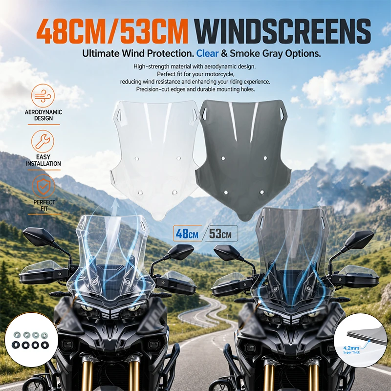 Nowa owiewka motocyklowa do VOGE DS625X DS525X DS 625X 625DSX 525DSX, modyfikacja szyby przedniej, podwyższona i poszerzona.