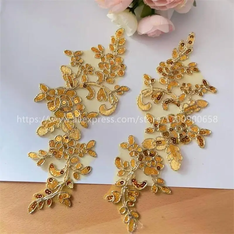 20 Stück. Funkelnde Pailletten Bestickte Spitzenapplikationen, Nähzubehör, DIY Handgemachte Blumen, Dekorative Aufnäher – Detail 14