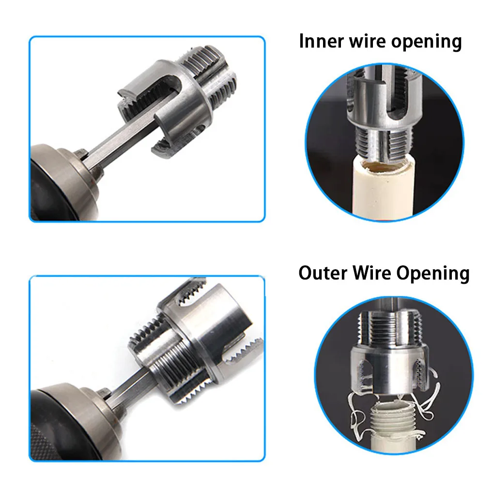 

2pieces Electric Drill Compatible PVC Pipe Threader Kit Threading Tool For PVC Pipes