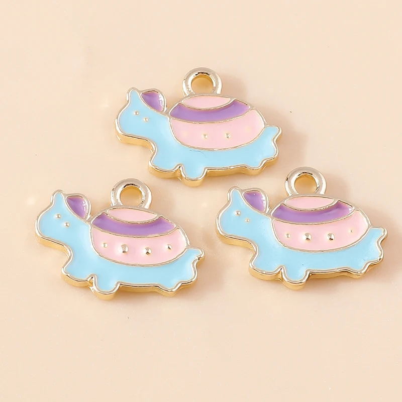 

20pcs 16x12mm Cartoon Animal Charms Enamel Turtle Charms Pendants for Jewelry Making Drop Earrings Necklaces DIY Crafts Supplies