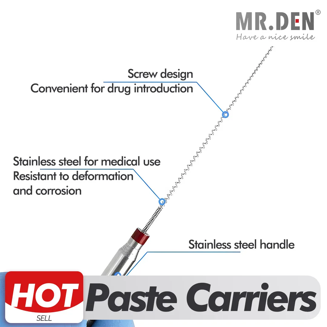 4pcs Dental Oral Rotary Paste Carriers Dental Drug Screw Delivery Needles Spiral Filler Lentulo Assorted Engine Filling Paste