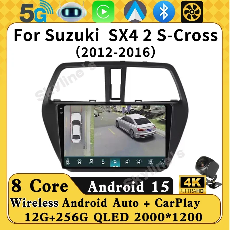 

Car Radio Android 15 Multimedia Video Player For Suzuki SX4 2 S-Cross 2012 - 2016 Stereo GPS Navigation Stereo Head Unit Carplay