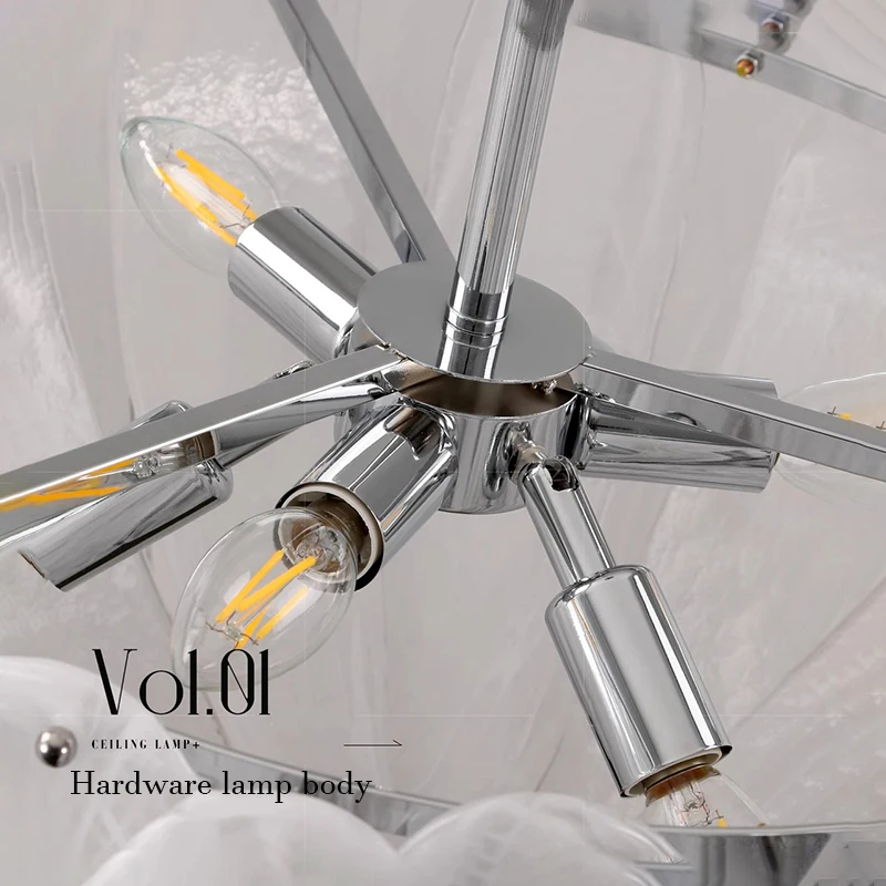 LED 꽃봉오리 홈 거실 화이트 클라우드 글라스 펜던트 라이트 LED 램프 천장 샹들리에 이탈리아 디자인 조명기구 루스트르