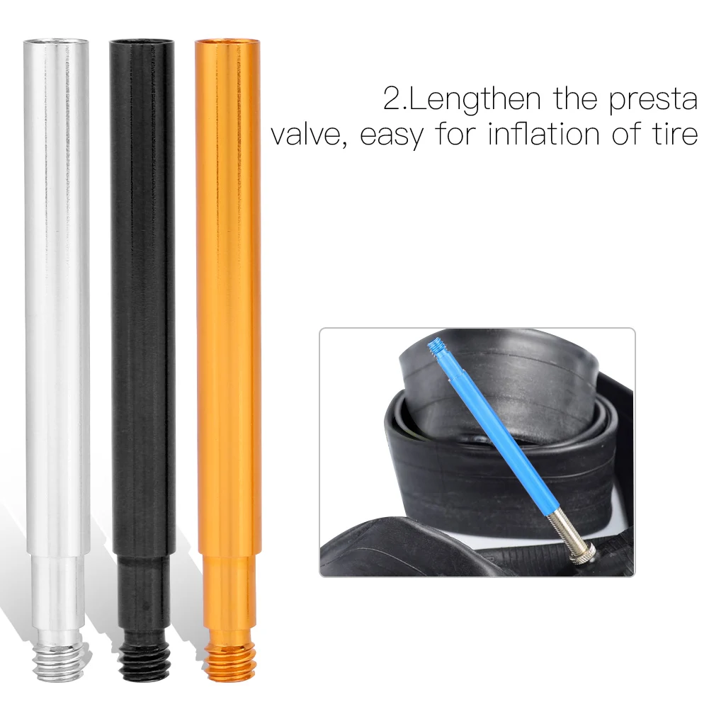Imagen 3: Extensor de válvula de 60mm, extensor de válvula de extensión de válvulas de neumáticos interiores, accesorios de bicicleta, extensor de válvula de bicicleta