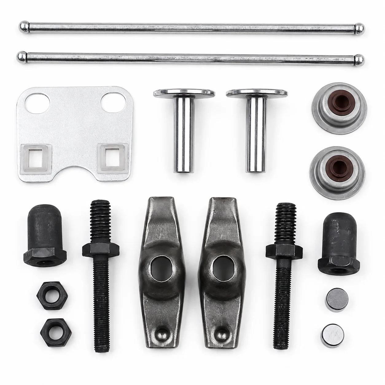 Intake Exhaust Valve Retainer Lifter Rocker Arm Stem Seal Push Rod Kit Replaces 14711-ZF1-000 for Honda GX160 GX200 Lawn Mower
