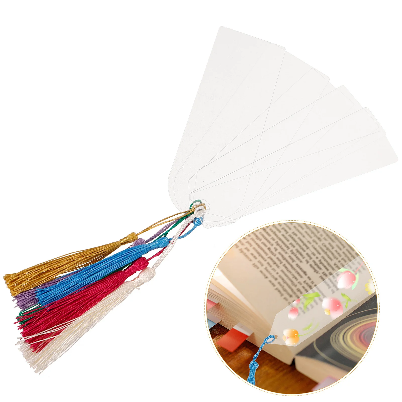 

30Sets Acrylic Blank Bookmarks with Colorful Tassels DIY Craft Page Marker for Students Acrylic Bookmark Blanks