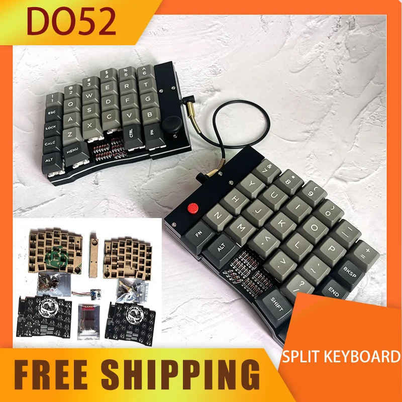 DO52 Split Keyboard DIY Little Red Dot 50/40% Knob Mechanical Keyboard ThinkPad Pointing Rod Keyboard Mouse Teclado Gamer Gift