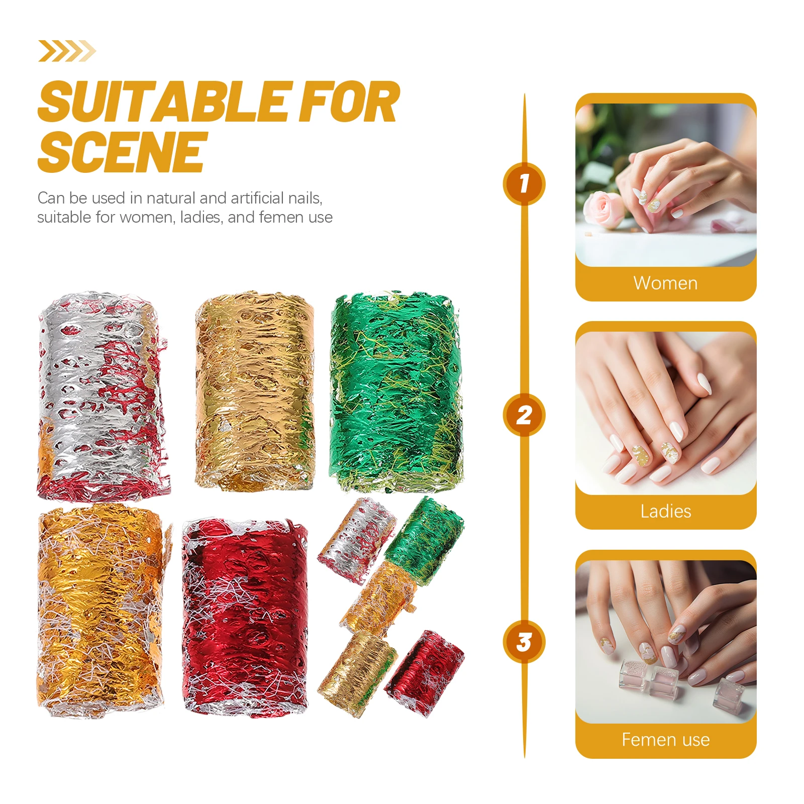 

1 Box Gold Foil Mesh Gauze DIY Nail Art Decor Durable Lightweight Manicure Accessories for Natural Artificial Nails Women Girls