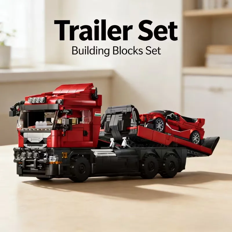 6歳以上向け組み立て式セミトレーラートラックモデルおもちゃセット、f1レーシングカー、誕生日プレゼント、創造性を育む、モデルカー