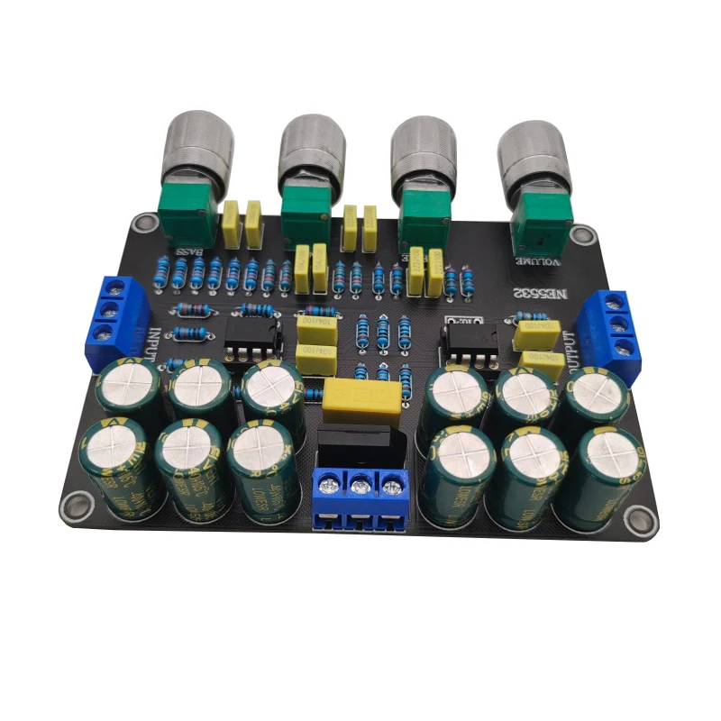 Tenghong 1pcs Amplifier Preamp Tone Control NE5532 Dual Op-Amp Module Bass Mid Treble Adjustment Pre Amplifier Tuning Board DIY