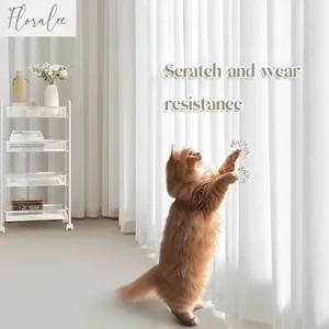 Tulle Putih Solid Benang Tebal Berkualitas Tinggi Tirai Jendela Tipis Sifon Mewah untuk Dekorasi Kamar Tidur Ruang Tamu Tirai Buram Voile 6 gorden malam penjualan terbaik - №