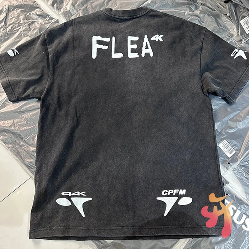 American High Street Retro Washed Old CPFM T-shirts Letter Printed Cotton Short Sleeved Men Women Clothes Casual Kanye T Shirt