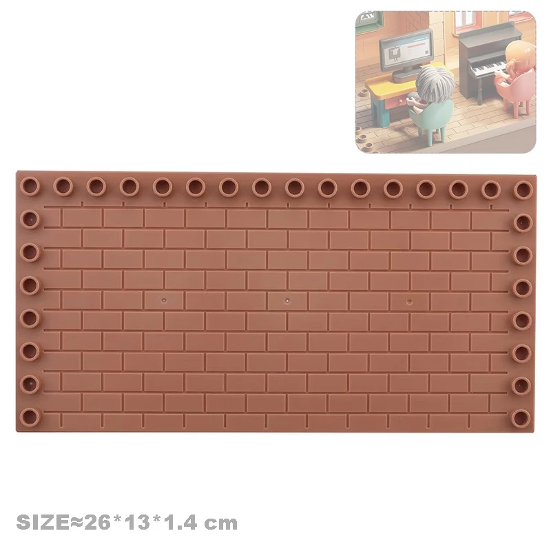 Big Building Block New Animal Duplos Bricks Special Accessories Wall Fence Furniture Houses Scene Model Assemble Children Toys