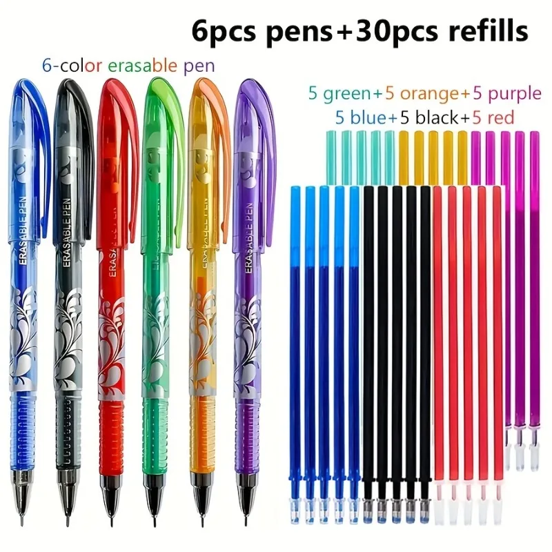 

Набор стираемых гелевых ручек, 6 цветов и многоразовые чернила, моющиеся ручки для письма для школьных и офисных принадлежностей