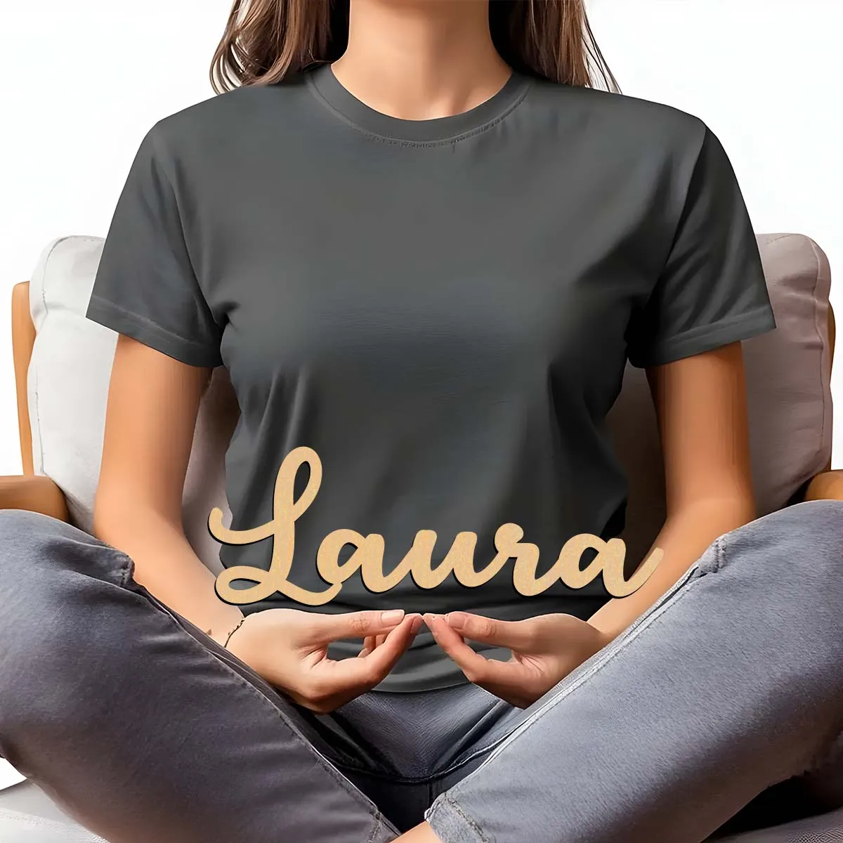 1pc Romantic Laura example Custom Letter Laser-Cut Sign Wooden Sign Wooden Decor Vertical Orientation Door Hanging Decor