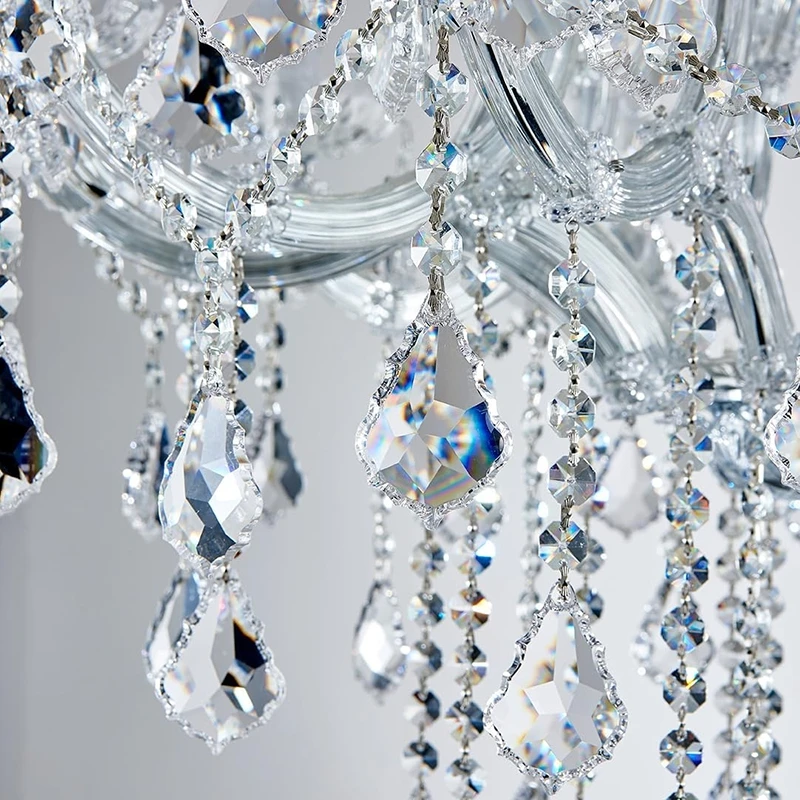 كبير ماريا تيريزا كريستال الثريا ل بهو اللوبي المدخل درج الذهب مصباح معلق ديكور المنزل كريستال مصابيح ضوء السقف #3