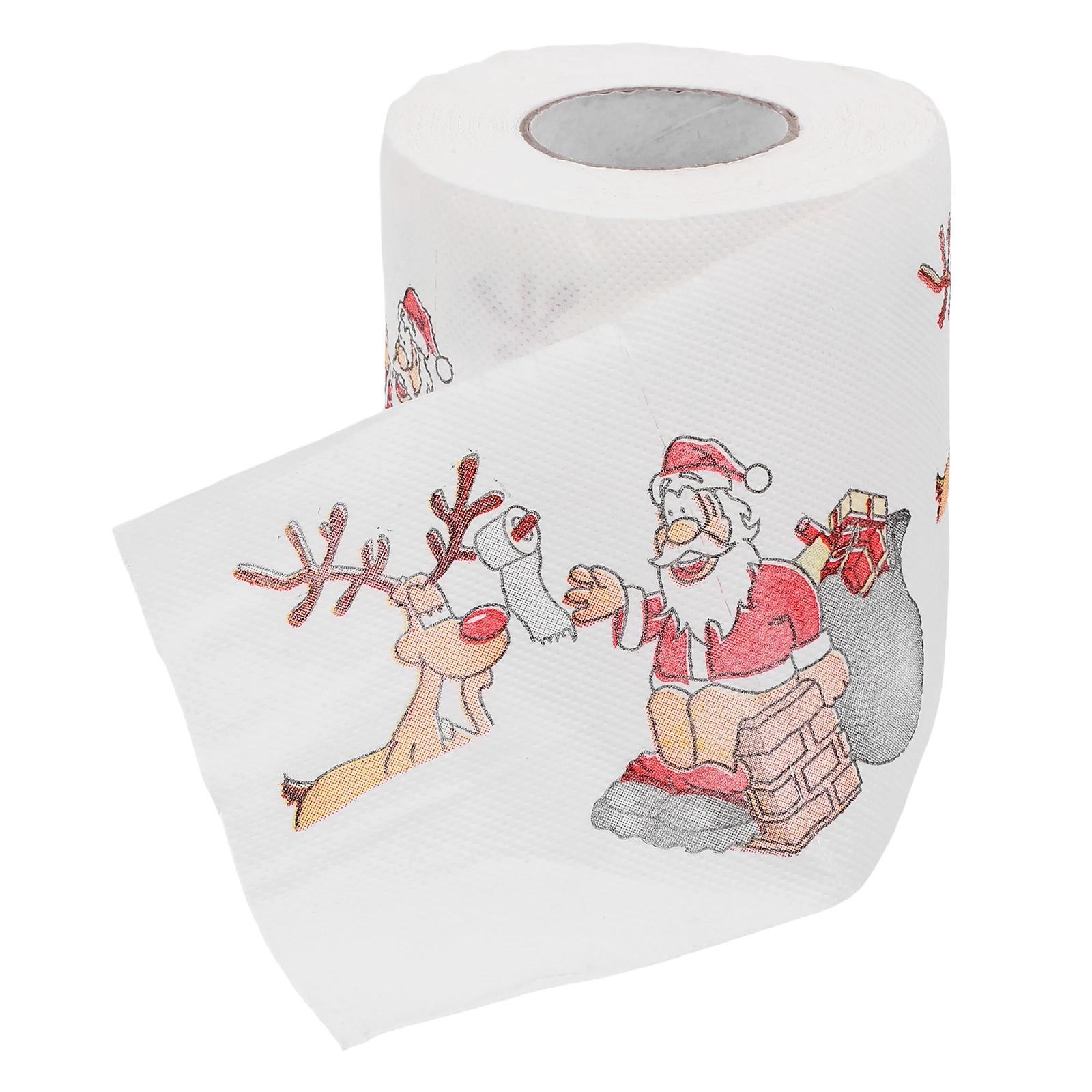 

Christmas Themed Tissue Roll Cartoon Printed Toilet Paper Festival Paper Towel for Kitchen Bathroom (Santa and Elk)