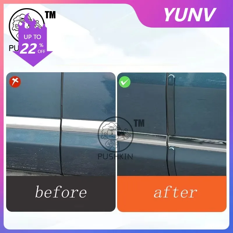 YUNV For AITO M9 2024 2025 Car Door Anti-Collision Strip Hidden Protective Sticker Scratch Resistance Accessories