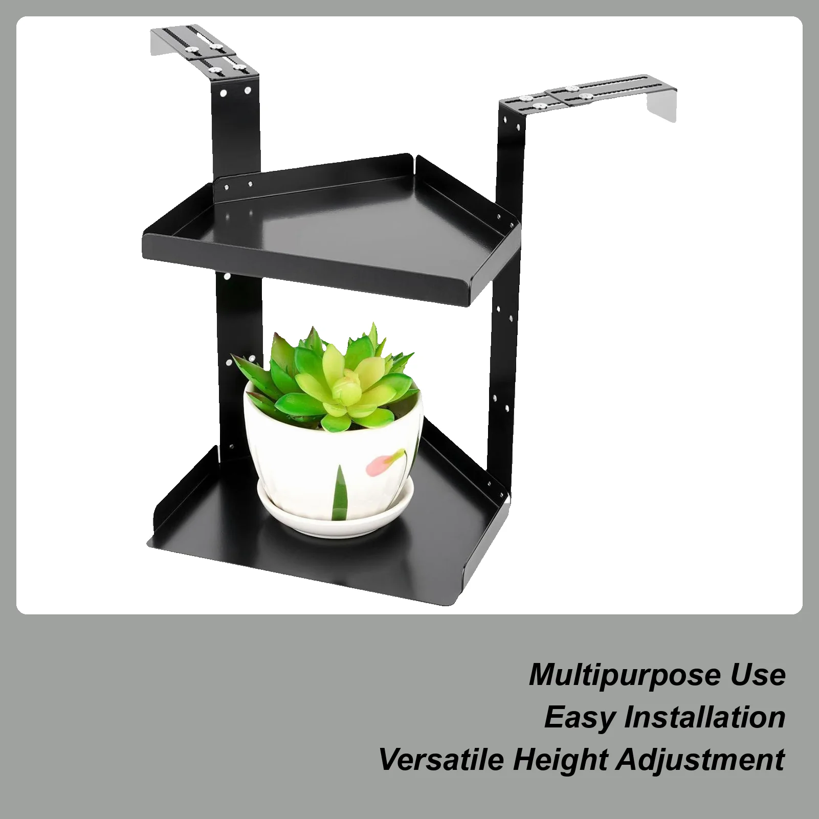 

Cubicle Wall Shelf 2 Layer Shelf Height Adjustable Cubicle Storage Organizer With Hooks For Office Home Kitchen Bathroom Bedroom