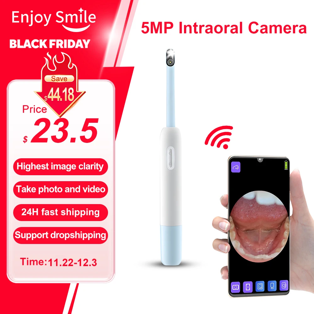 

Visual Intraoral Camera WIFI Oral Examination Camera IP67 Waterproof 1080P Endoscope Cameras 5MP Image System Inspection Tools