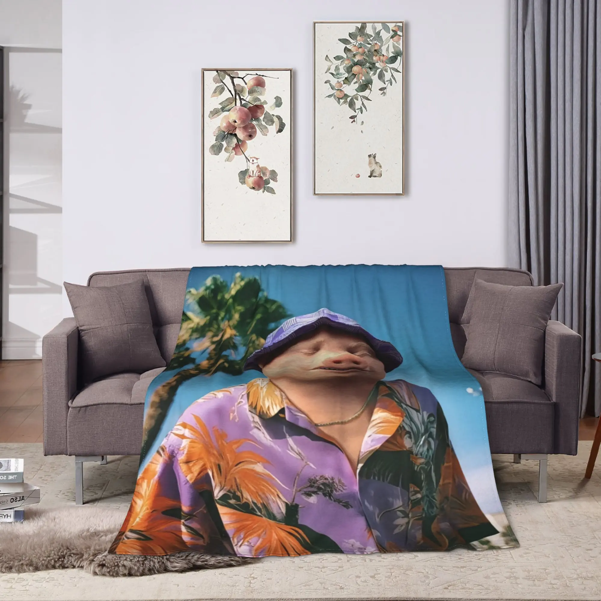 Funny John Pork is Calling Scuba Dance Blanket Quality Soft Warm  Throw Blanket Winter Picnic Couch Chair Sofa Bed Bedspread