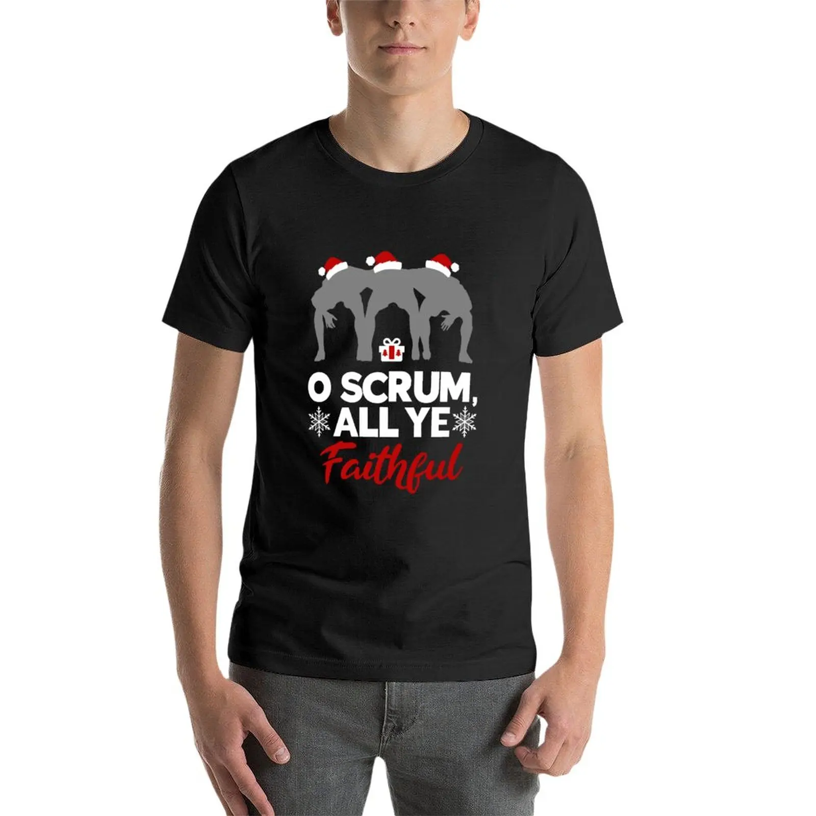 O Scrum All Ye Faithful Funny Christmas Rugby T-Shirt funny t shirts Anime t-shirt anime clothes mens graphic t-shirts anime