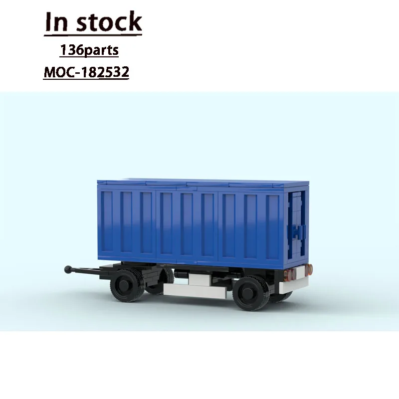 

MOC-182532 Грузовой транспортный прицеп, модель строительного блока с прицепом, 136, детали, детская игрушка на день рождения для мальчиков, подарок