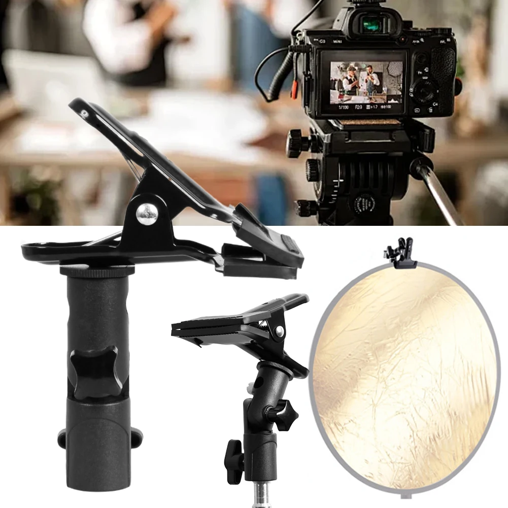 Reflector Clamp Clip Holder Light Stand Attachment 1/4\