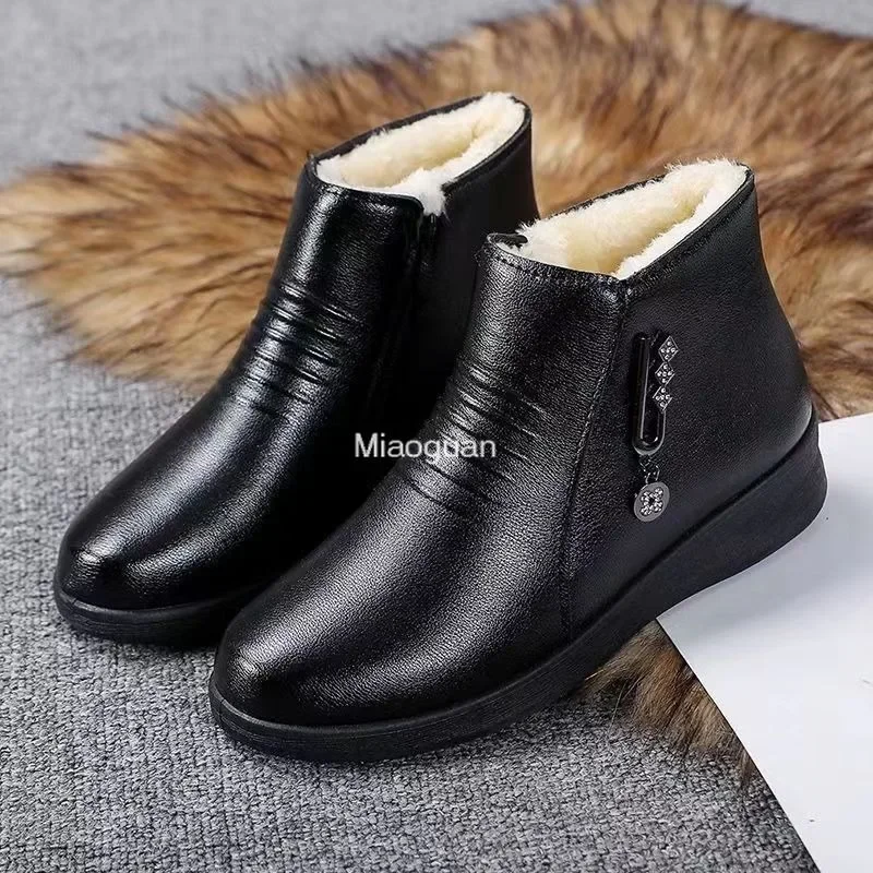 Buty damskie modne ciepłe zimowe buty bawełniane eleganckie botki botki damskie płaskie buty antypoślizgowe damskie obuwie codzienne