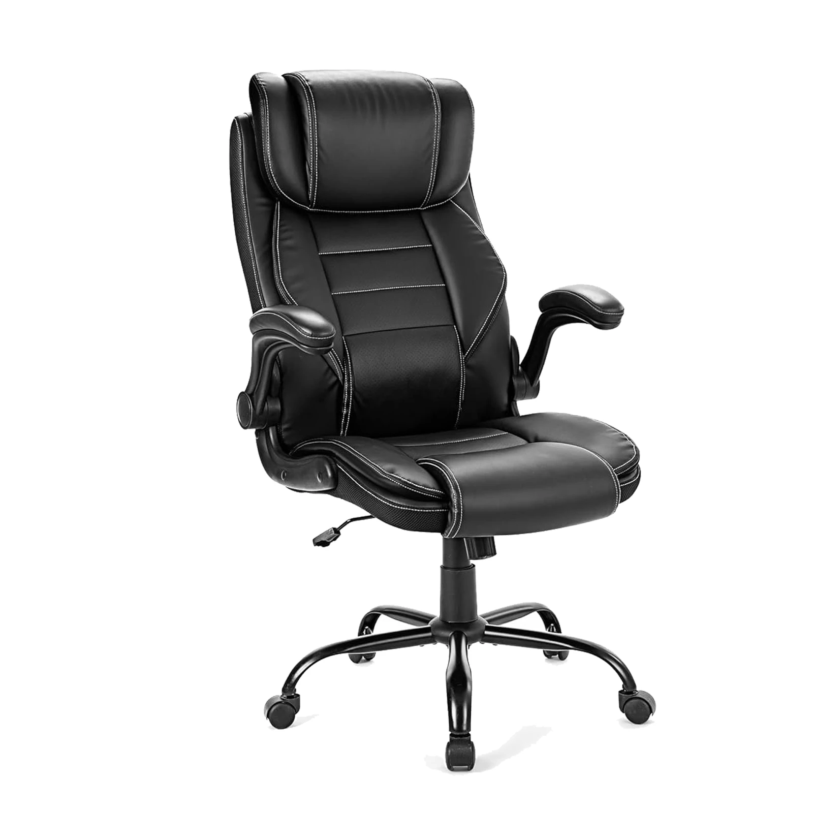 

Эргономичное офисное кресло, выдерживающее до 400 фунтов | Кресло для офиса с высокой спинкой из искусственной кожи, регулируемое по высоте | Пружинная подушка для сиденья для домашнего офиса