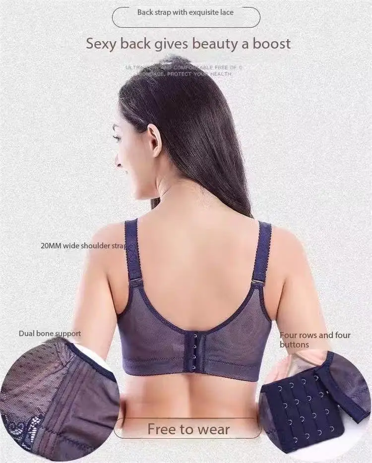 KUCLUT Plus Size Bras for Women Underwire Push Up Underwear Padded Ladies Bralette Lace Sexy Lingerie Femme